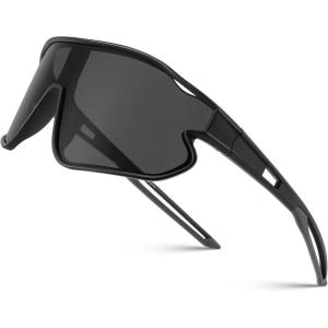 FEISEDY Unisex Youth Sunglasses, Teens Baseball Tennis Sunglasses, UV400 Sports Boys Girls Cycling Shades B4064(Black)