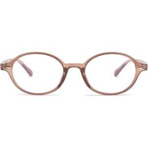 FEISEDY Vintage Oval Blue Light Glasses for Women Men Stylish Lightweight 90s Eyeglasses Fake Nerd Y2k Eyewear Frame B0242(Transparent Tea)