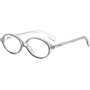 FEISEDY Vintage Oval Glasses for Women Men Retro Tortoise Blue Light Blocking Glasses Small Fake Nerd Eyewear Frames B0254(Transparent Grey)