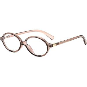 FEISEDY Vintage Oval Glasses for Women Men Retro Tortoise Blue Light Blocking Glasses Small Fake Nerd Eyewear Frames B0254(Transparent Tea)