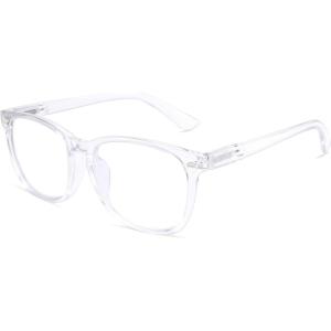 FEISEDY Vintage Reading Blue Light Blocking Glasses Women Men Reader Spring Hinge Glasses B2519(Clear)