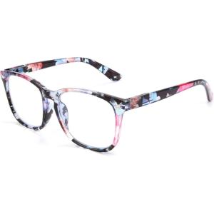 FEISEDY Vintage Reading Blue Light Blocking Glasses Women Men Reader Spring Hinge Glasses B2519(Floral)