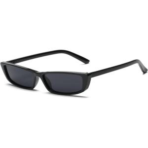 FEISEDY Vintage Square Small Sunglasses Cateye Women Acetate Frame Eyewear B2292(Black)