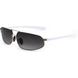 FEISEDY Vintage Sunglasses Men Polarized, Aviator Metal Frame Lightweight, Driving Fishing Running B0057(Polarized Gradient Gray Lens Gunmetal Frame 04)