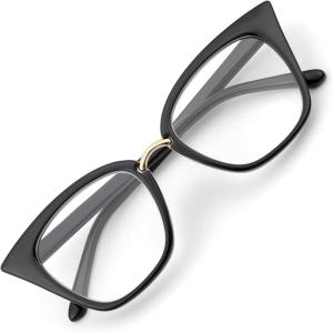 FEISEDY Women Oversized Cat Eye Reading Glasses Fashion Frame Readers B4072(Black)
