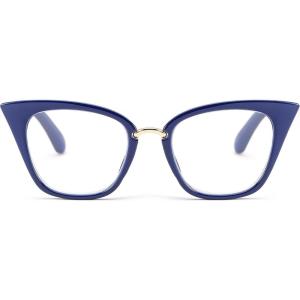 FEISEDY Women Oversized Cat Eye Reading Glasses Fashion Frame Readers B4072(Blue)