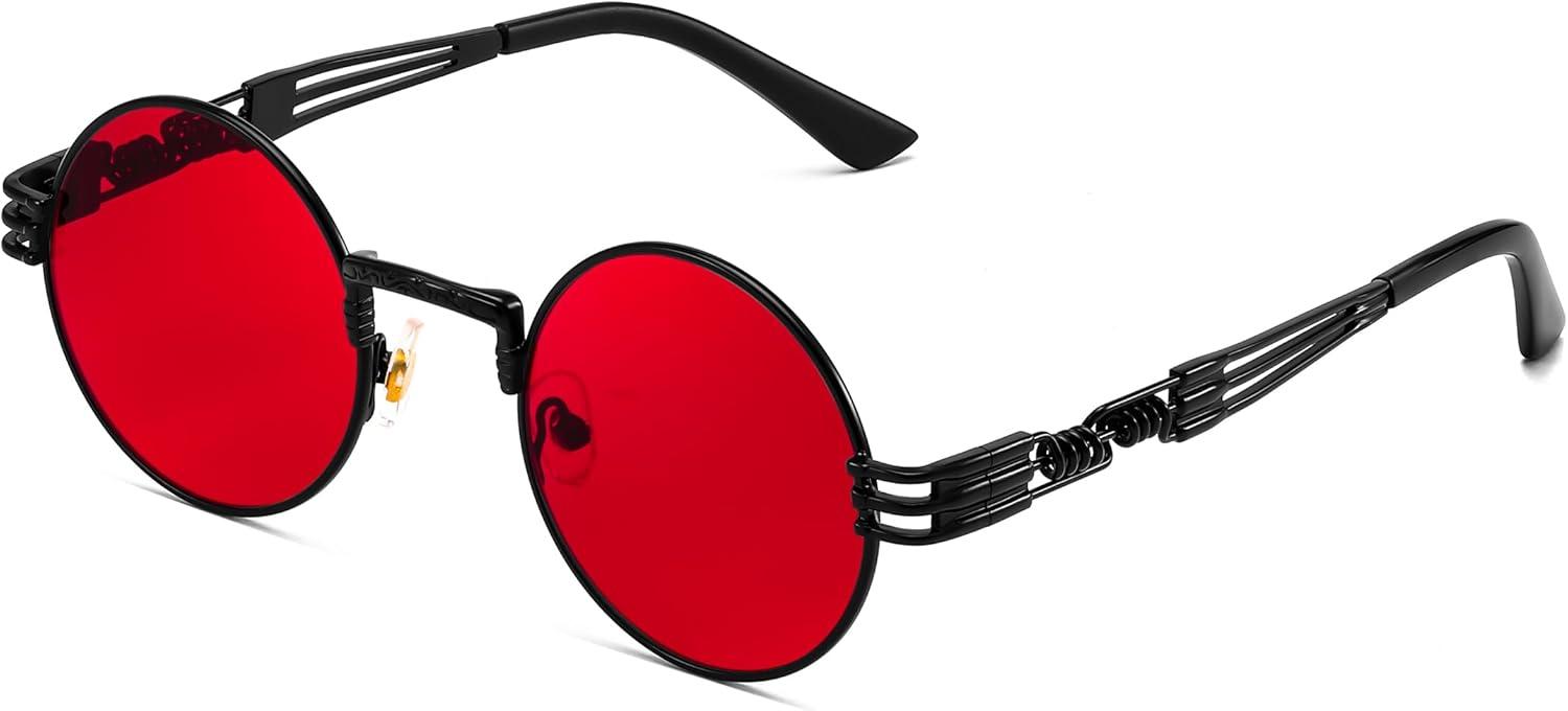 imageFEISEDY Retro Sunglasses Steampunk Men Women Gothic Round Metal Frame Punk Shade B0147