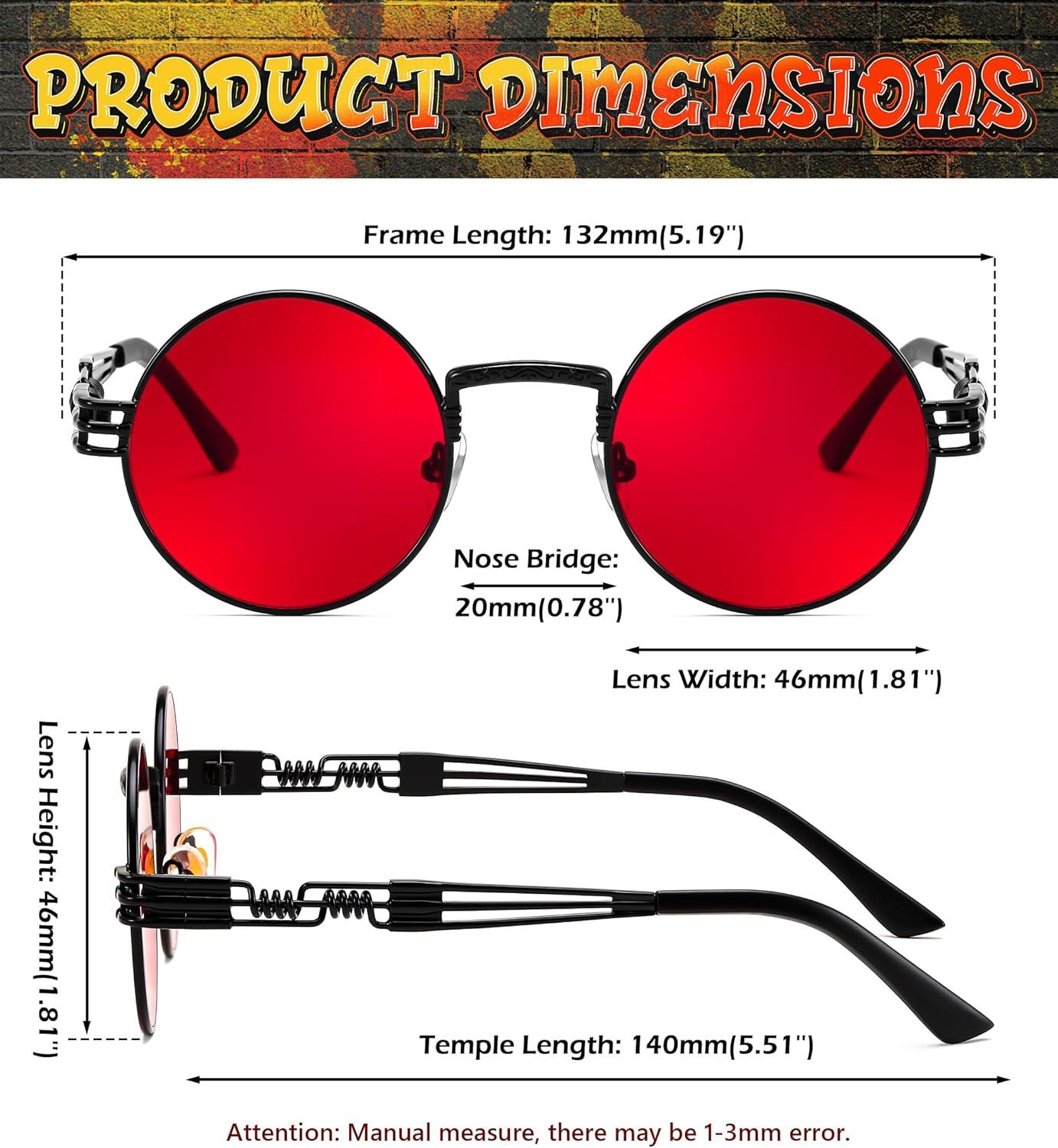 imageFEISEDY Retro Sunglasses Steampunk Men Women Gothic Round Metal Frame Punk Shade B0147