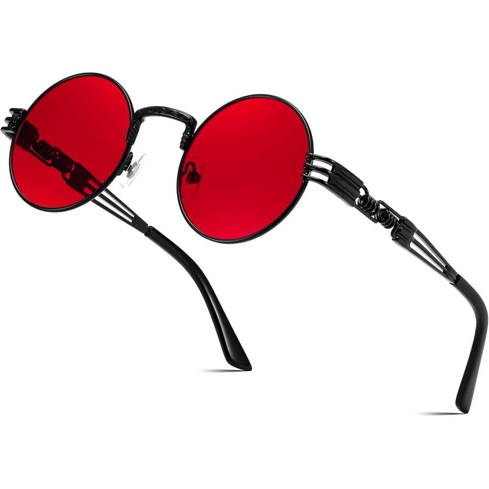 imageFEISEDY Retro Sunglasses Steampunk Men Women Gothic Round Metal Frame Punk Shade B0147