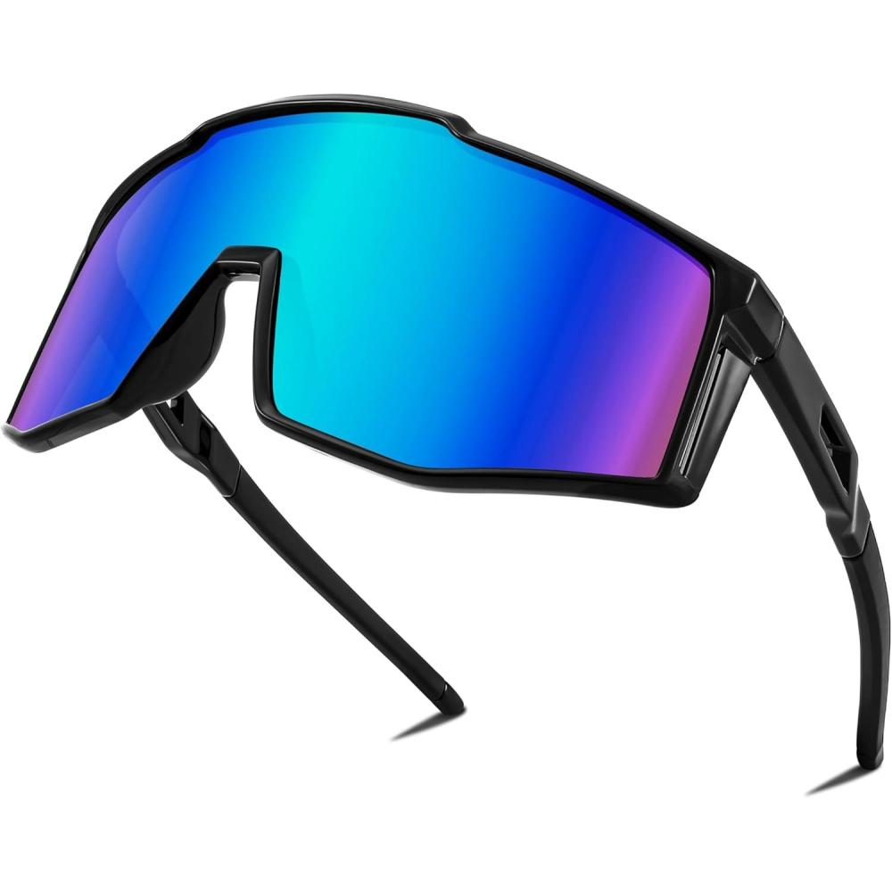 imageFEISEDY Sports Sunglasses for Youth Teens ampamp Adults Cycling Baseball ampamp Tennis Sunglasses Sun Glasses for Men ampamp Women005 Blue