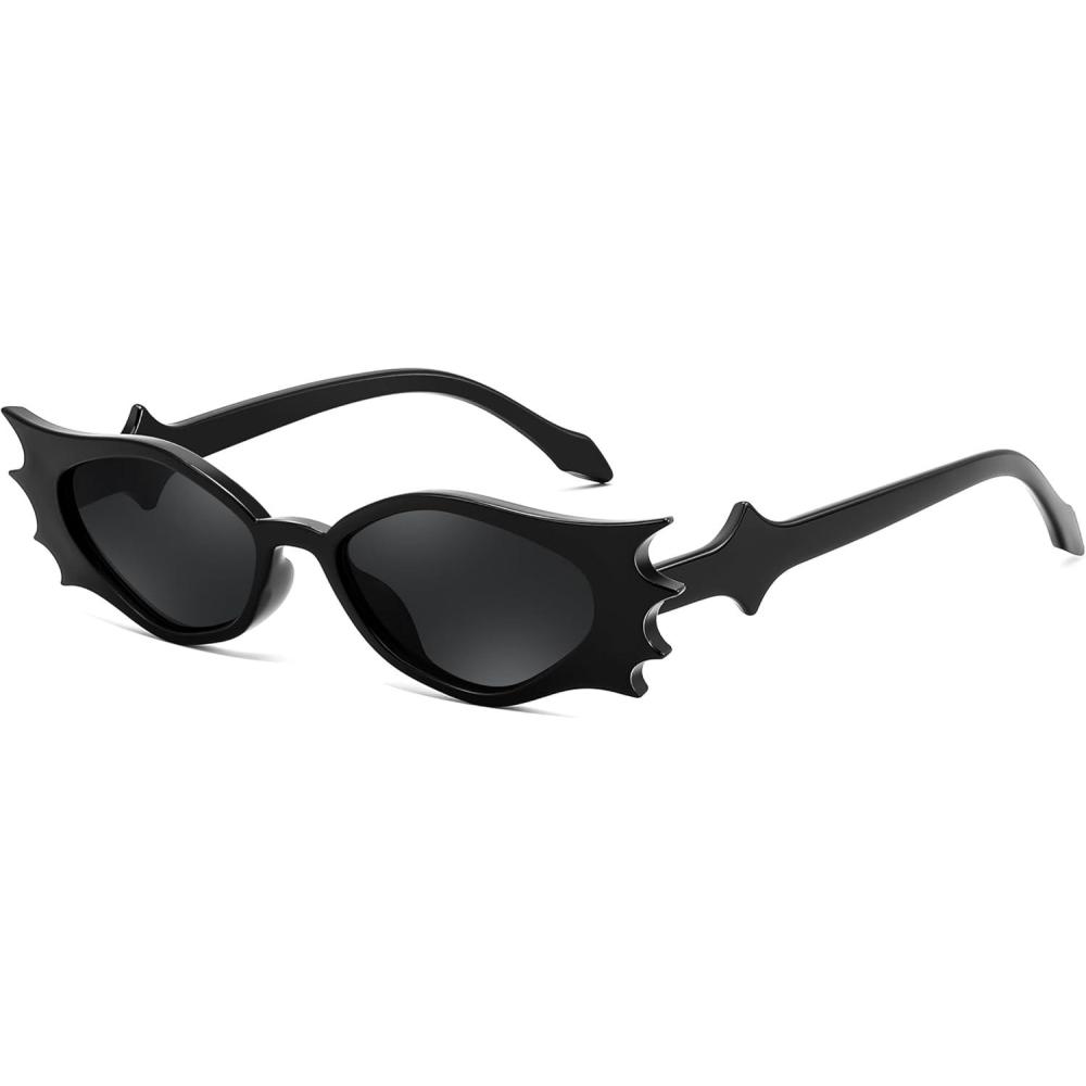 imageFEISEDY Women Men Kids Funny Sunglasses Butterfly Shaped Bat Shades for Family Halloween and Party B4188Black