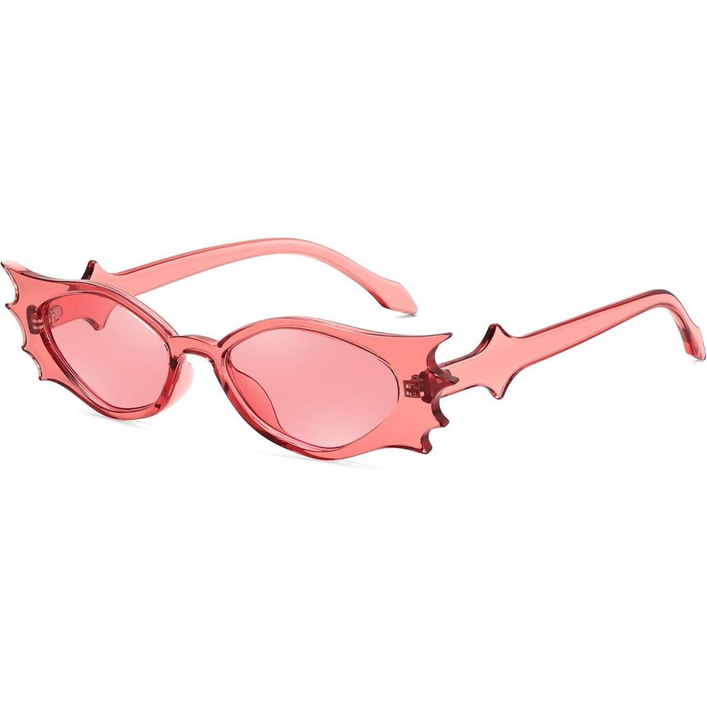 imageFEISEDY Women Men Kids Funny Sunglasses Butterfly Shaped Bat Shades for Family Halloween and Party B4188Pink