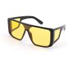 imageFEISEDY Rectangle Oversized Shield Sunglasses for Women Men Futuristic Rectangula Flat Top One Piece Shades B9037Bright BlackYellow Lenses