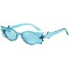 imageFEISEDY Women Men Kids Funny Sunglasses Butterfly Shaped Bat Shades for Family Halloween and Party B4188Blue