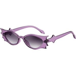 FEISEDY Women Men Kids Funny Sunglasses, Butterfly Shaped Bat Shades for Family Halloween and Party B4188(Purple)