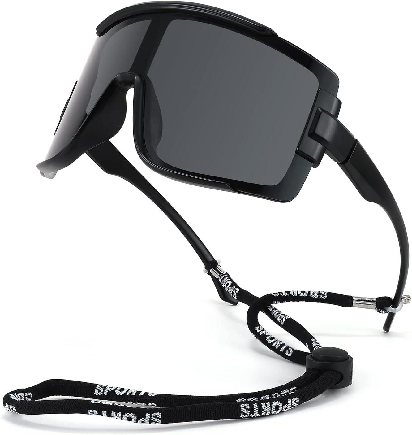 image:imageFEISEDY Men Women Sunglasses 80s Sport Cycling Baseball Glasses for Youth Teens Running Softball B4057Black