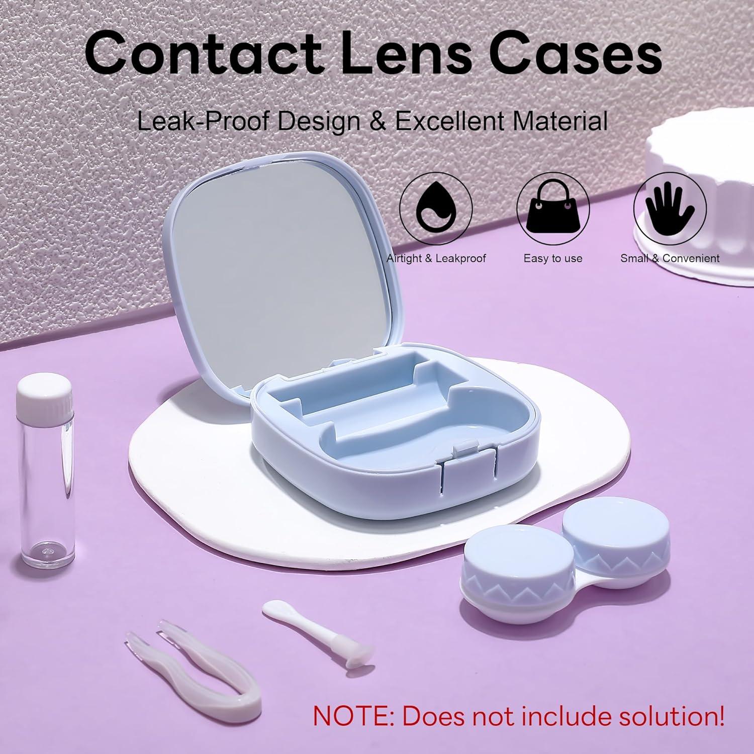 image:imageFEISEDY Portable Cute Contact Lens Case Remover Tool With Mirror Tweezers Kit for Women and Girl B0081Blue