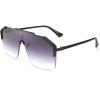 image:imageFEISEDY Classic Siamese One Piece Oversized Sunglasses Nice Rimless Stylish Retro Design for Women Men B263402 Blackgrey