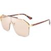 image:imageFEISEDY Classic Siamese One Piece Oversized Sunglasses Nice Rimless Stylish Retro Design for Women Men B263403 Leopardpink