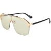 image:imageFEISEDY Classic Siamese One Piece Oversized Sunglasses Nice Rimless Stylish Retro Design for Women Men B263405 Transparent Green