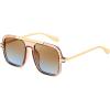 image:imageFEISEDY Retro Square Aviator Sunglasses for Women Men Trendy 70s Shades B4193Champagne FrameChampagne Gradient Blue Lens