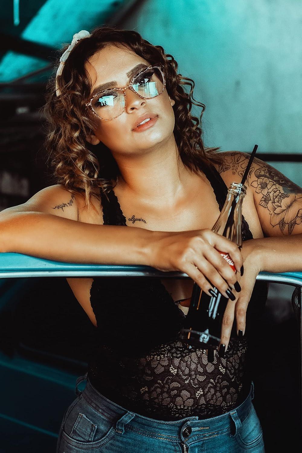 image:imageFEISEDY Crystal Cat Eye Reading Glasses Blue Light Blocking Reader Anti Eyestrain Glasses B2596 Black 250xChampagne
