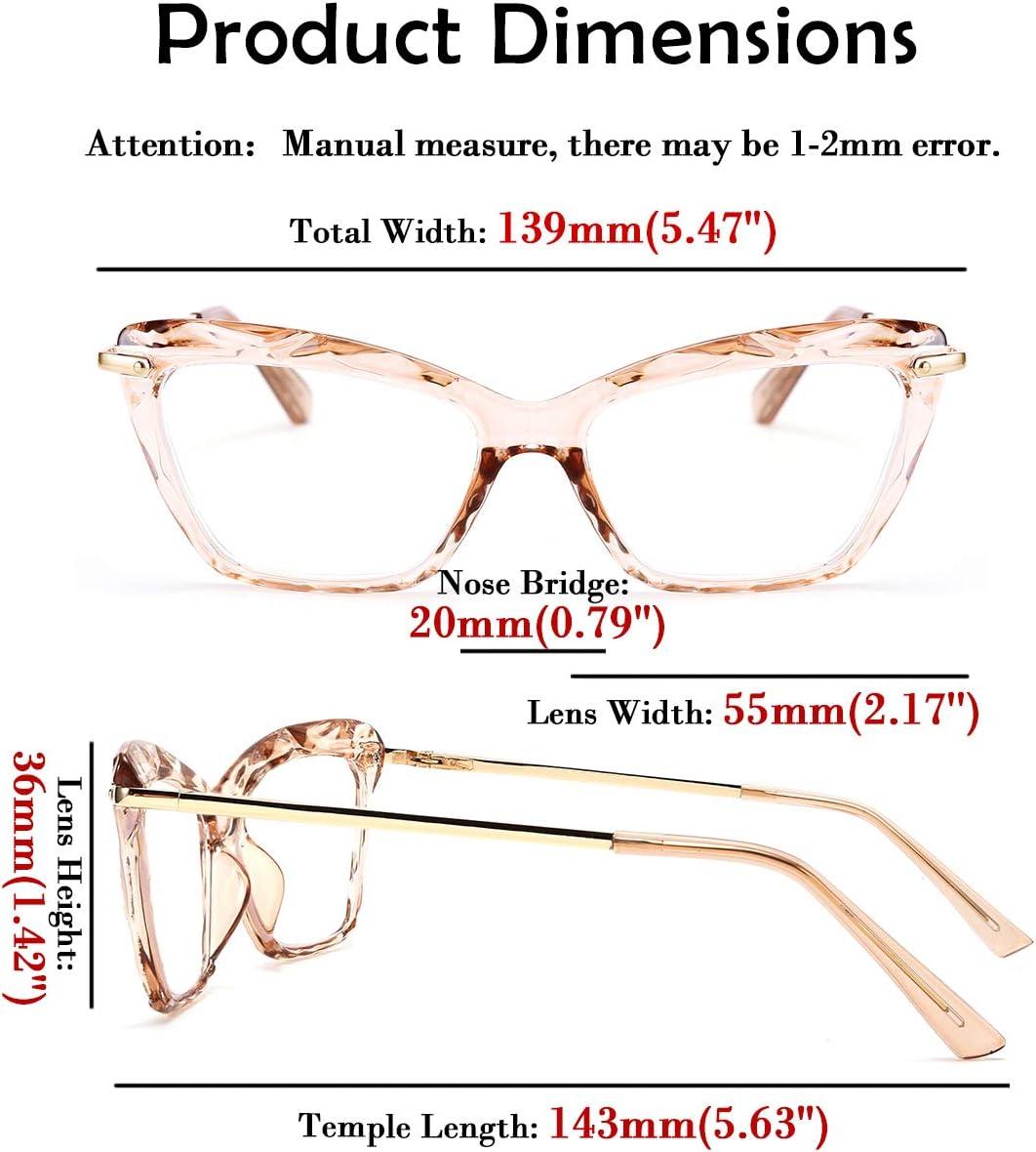 image:imageFEISEDY Crystal Cat Eye Reading Glasses Blue Light Blocking Reader Anti Eyestrain Glasses B2596 Black 250xChampagne