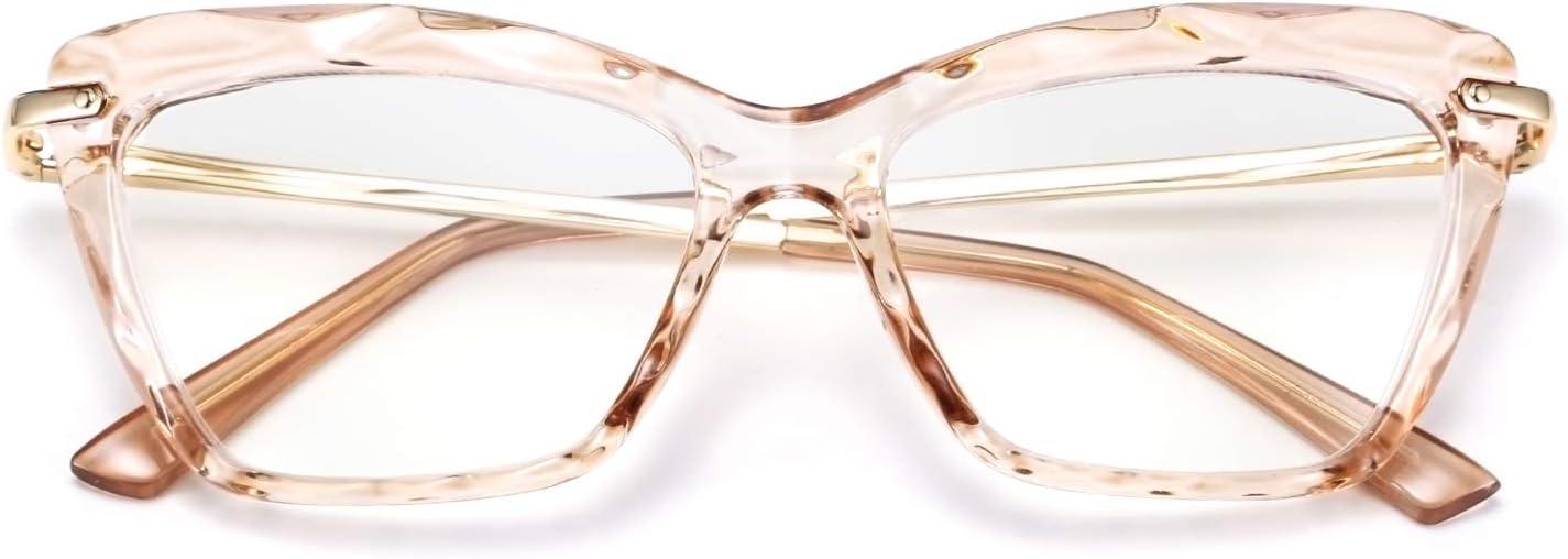 image:imageFEISEDY Crystal Cat Eye Reading Glasses Blue Light Blocking Reader Anti Eyestrain Glasses B2596 Black 250xChampagne