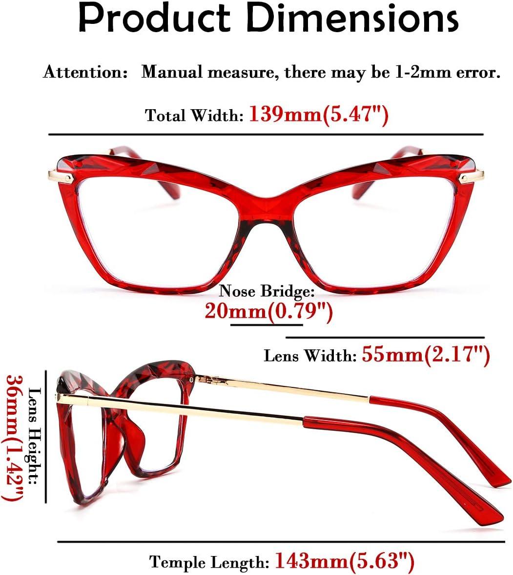 image:imageFEISEDY Crystal Cat Eye Reading Glasses Blue Light Blocking Reader Anti Eyestrain Glasses B2596 Black 250xWine