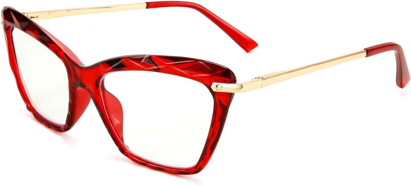image:imageFEISEDY Crystal Cat Eye Reading Glasses Blue Light Blocking Reader Anti Eyestrain Glasses B2596 Black 250xWine