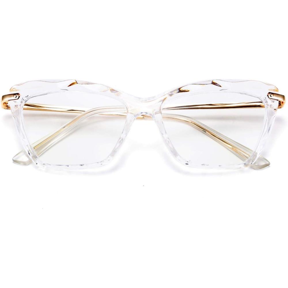 image:imageFEISEDY Crystal Cat Eye Reading Glasses Blue Light Blocking Reader Anti Eyestrain Glasses B2596 Black 250xClear