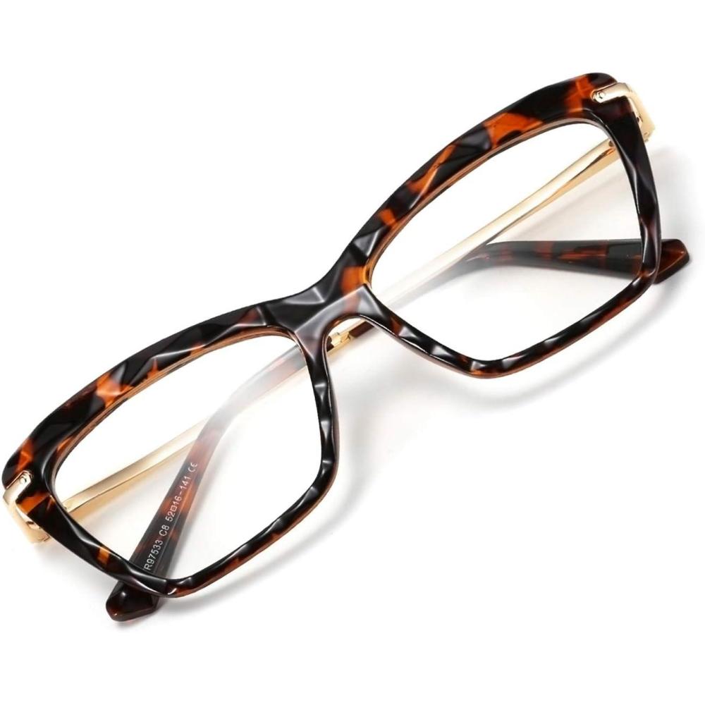 image:imageFEISEDY Crystal Cat Eye Reading Glasses Blue Light Blocking Reader Anti Eyestrain Glasses B2596 Black 250xLeopard