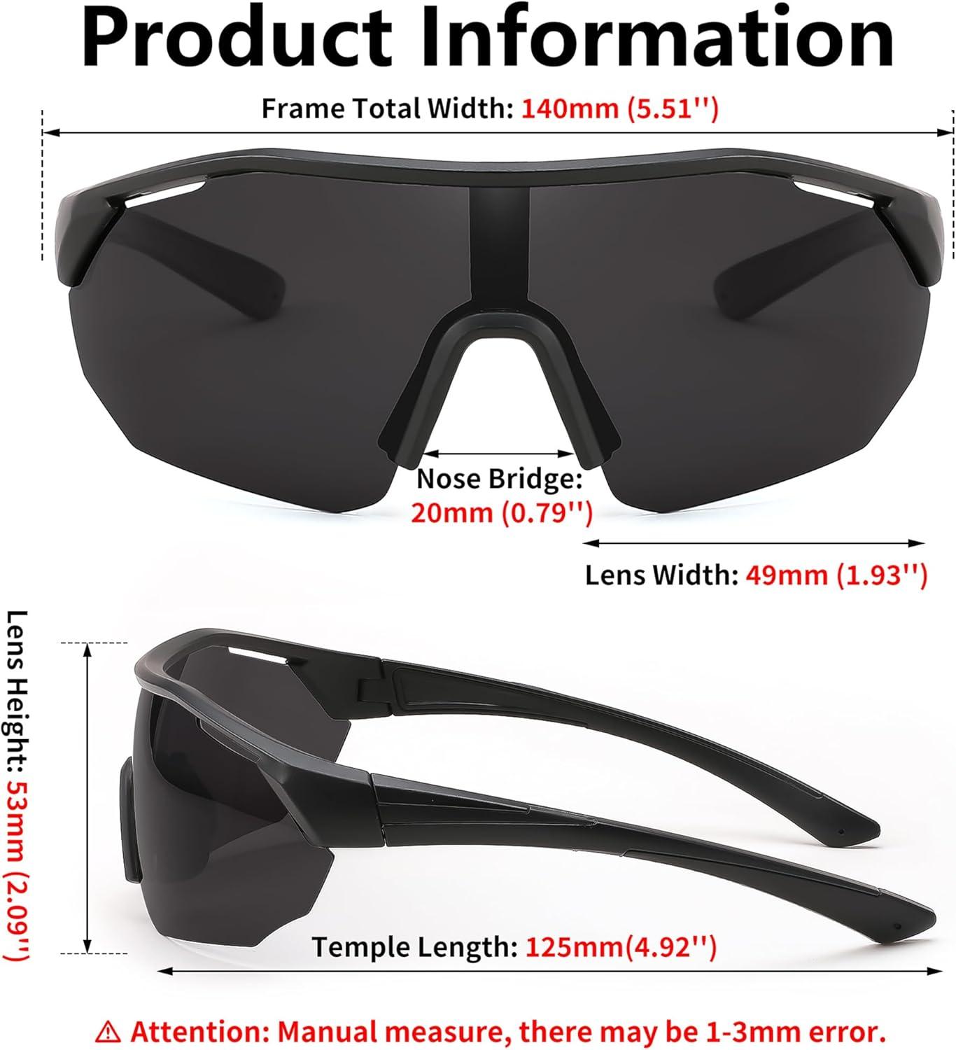 image:imageFEISEDY Polarized Sunglasses Baseball Lightweight Frame Men Women Sports Cycling Sun Glasses for MTB UV400 Protection B0056001 Black
