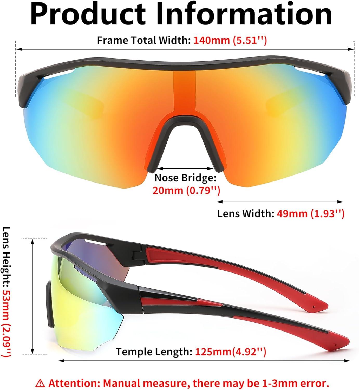 image:imageFEISEDY Polarized Sunglasses Baseball Lightweight Frame Men Women Sports Cycling Sun Glasses for MTB UV400 Protection B0056002 Black Red