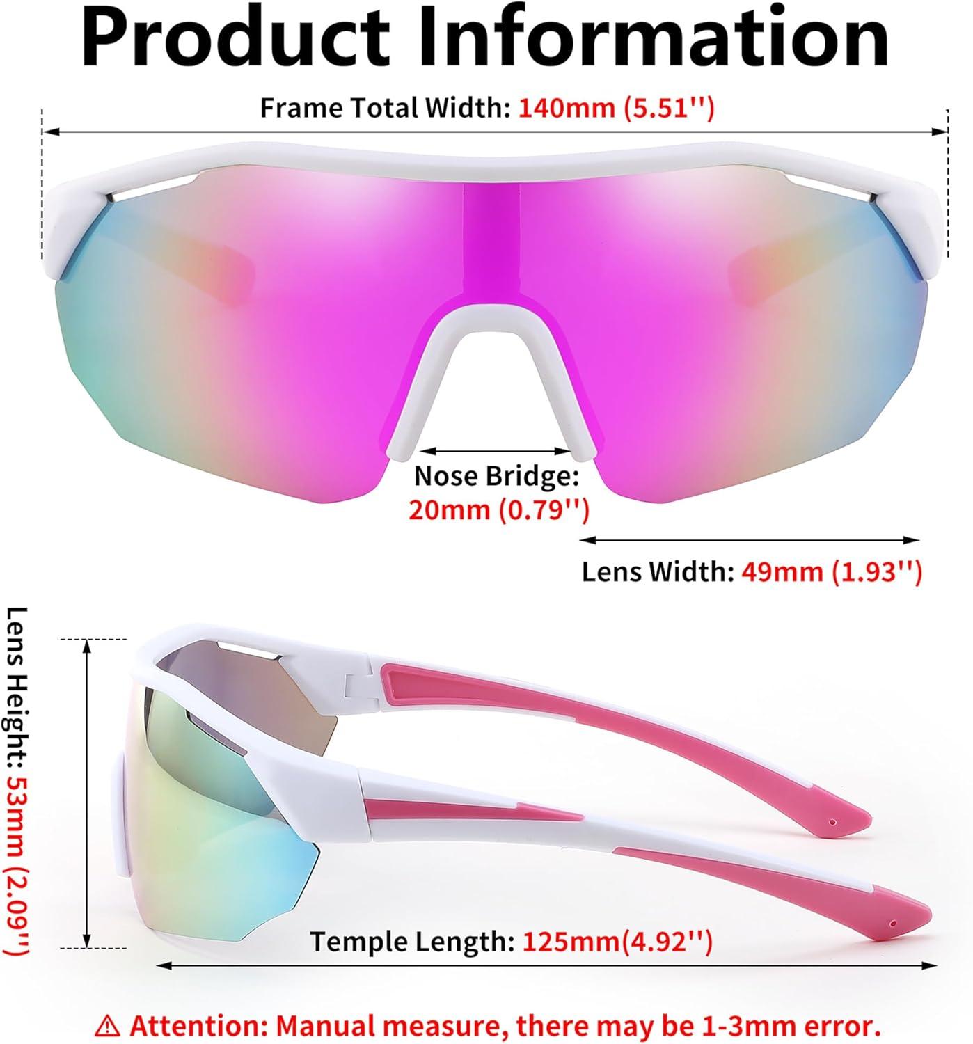 image:imageFEISEDY Polarized Sunglasses Baseball Lightweight Frame Men Women Sports Cycling Sun Glasses for MTB UV400 Protection B0056003 White Pink