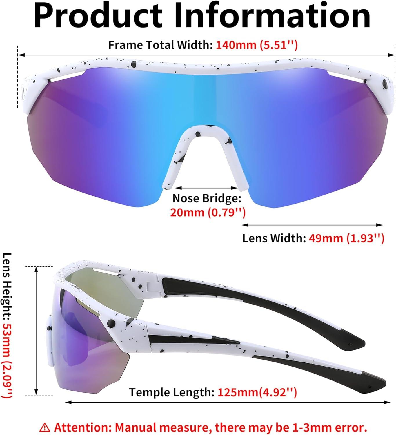 image:imageFEISEDY Polarized Sunglasses Baseball Lightweight Frame Men Women Sports Cycling Sun Glasses for MTB UV400 Protection B0056007 White Blue