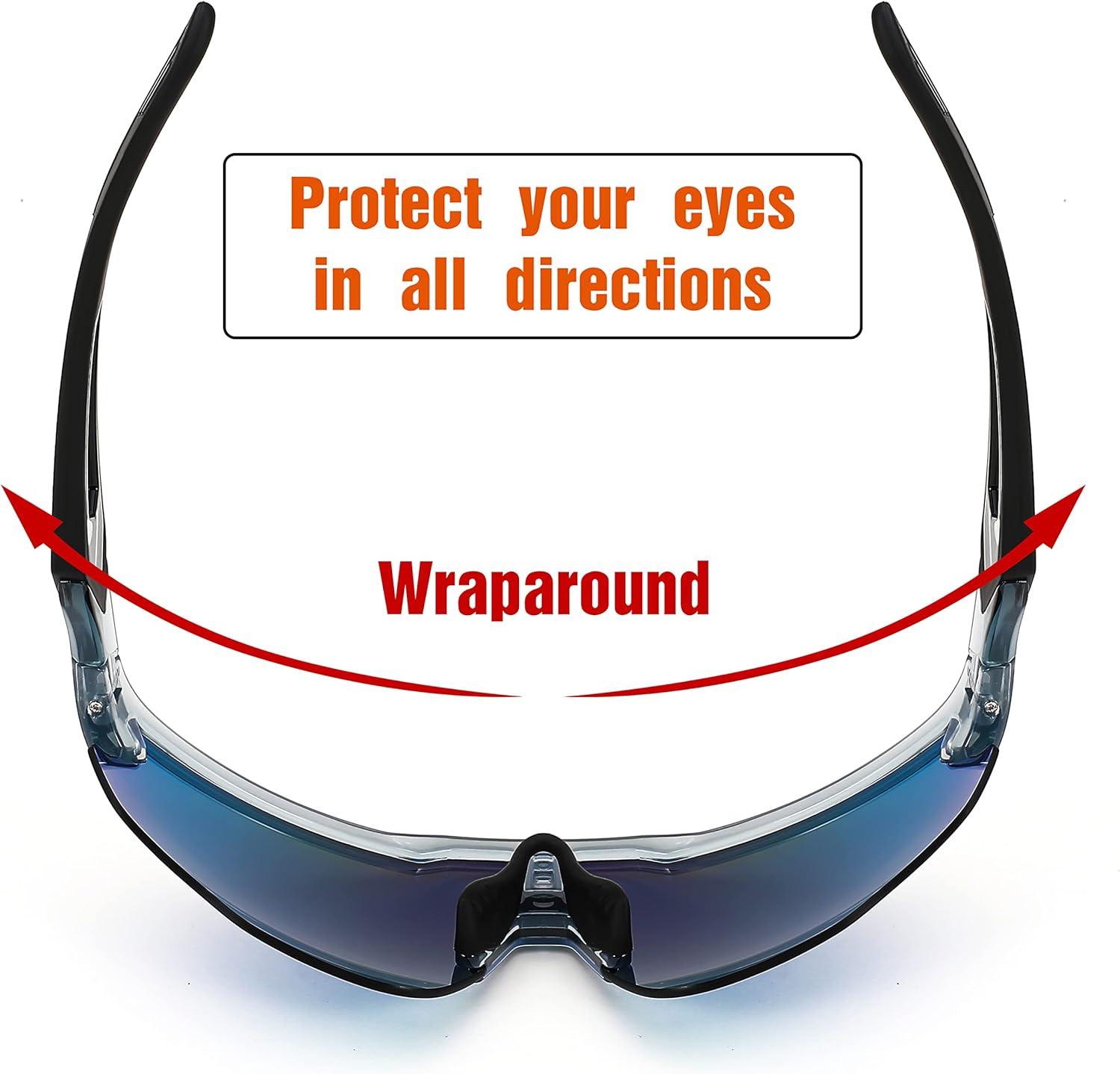 image:imageFEISEDY Youth Sport Polarized Sunglasses for 816 Cycling Running Driving Baseball Goggles Glasses B0011001transparent GreyGreen Mirror