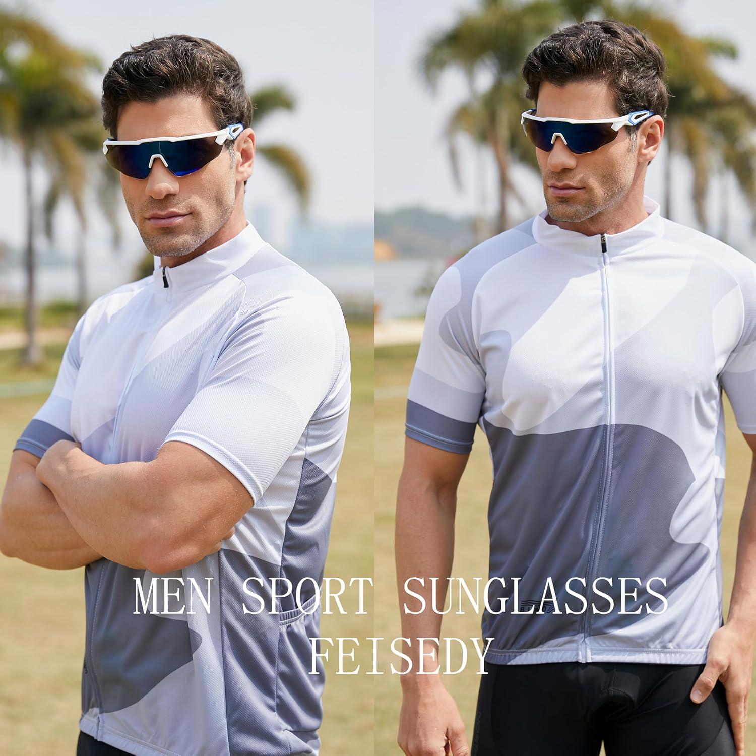 image:imageFEISEDY Youth Sport Polarized Sunglasses for 816 Cycling Running Driving Baseball Goggles Glasses B0011002whiteBlue Mirror