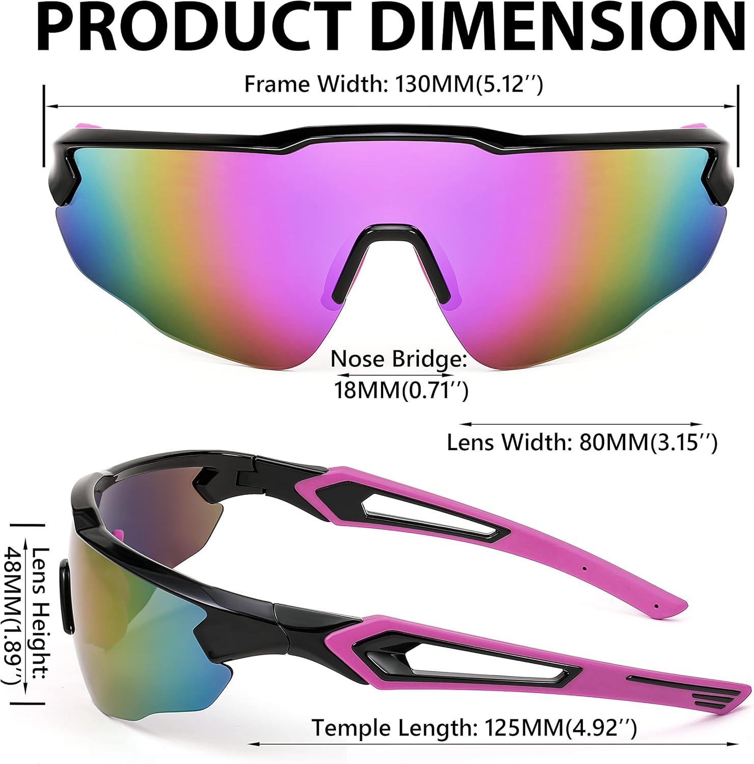 image:imageFEISEDY Youth Sport Polarized Sunglasses for 816 Cycling Running Driving Baseball Goggles Glasses B0011004blackPurple Mirror