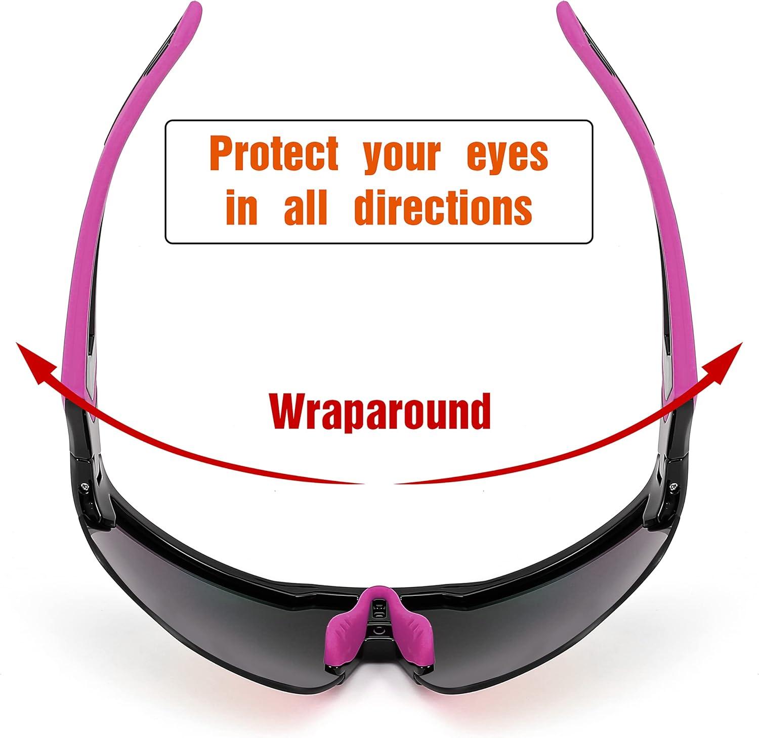 image:imageFEISEDY Youth Sport Polarized Sunglasses for 816 Cycling Running Driving Baseball Goggles Glasses B0011004blackPurple Mirror