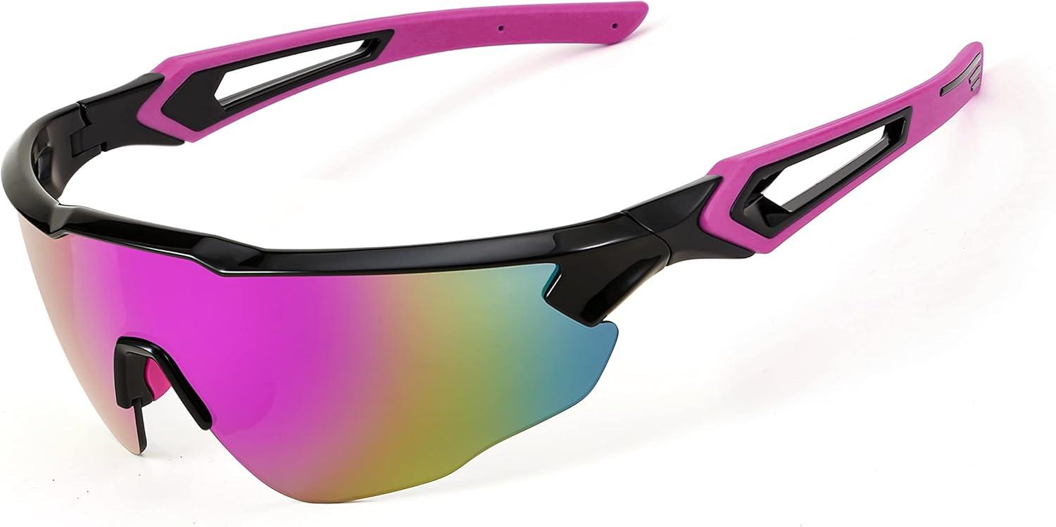 image:imageFEISEDY Youth Sport Polarized Sunglasses for 816 Cycling Running Driving Baseball Goggles Glasses B0011004blackPurple Mirror