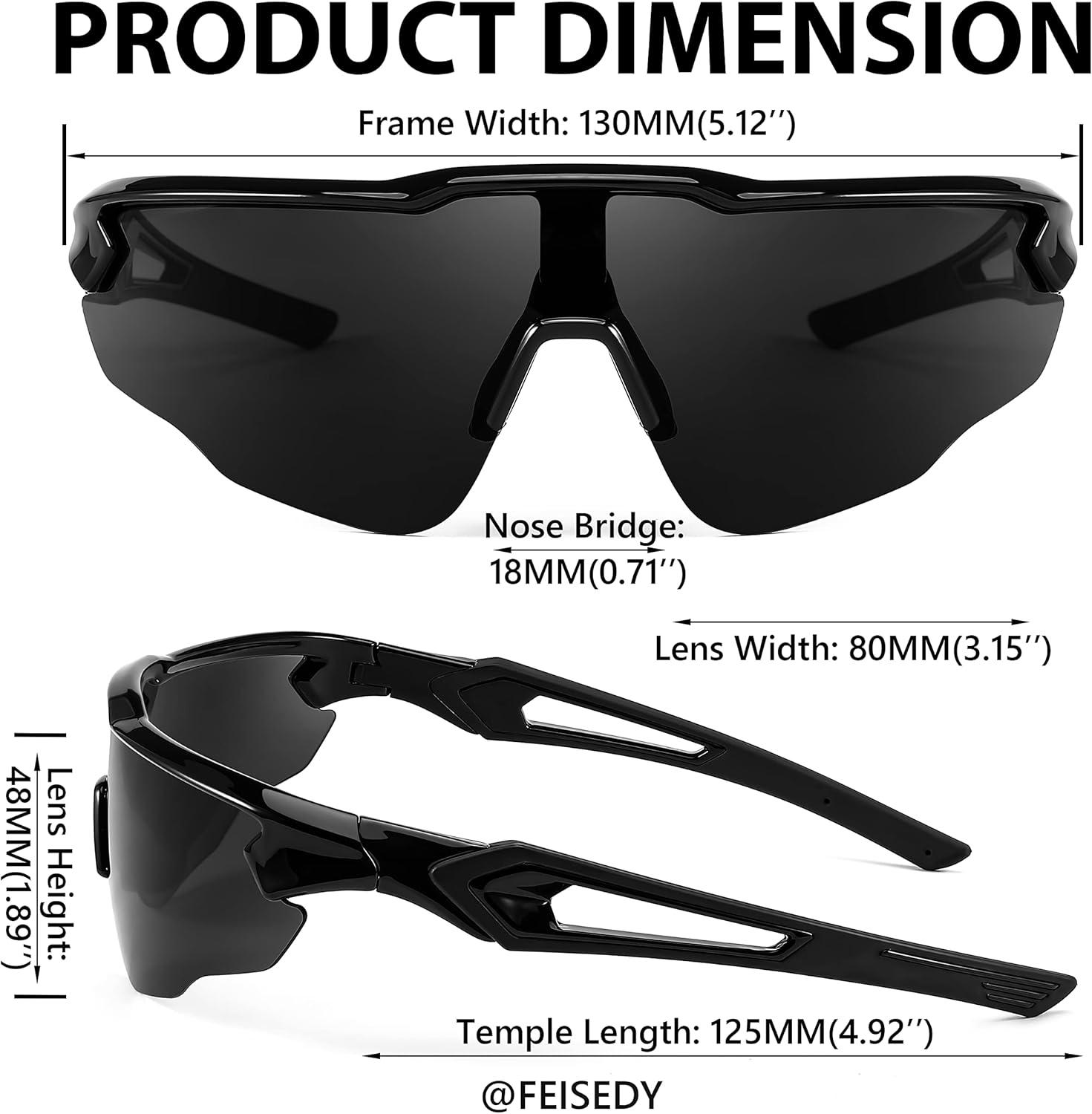 image:imageFEISEDY Youth Sport Polarized Sunglasses for 816 Cycling Running Driving Baseball Goggles Glasses B0011005blackGrey
