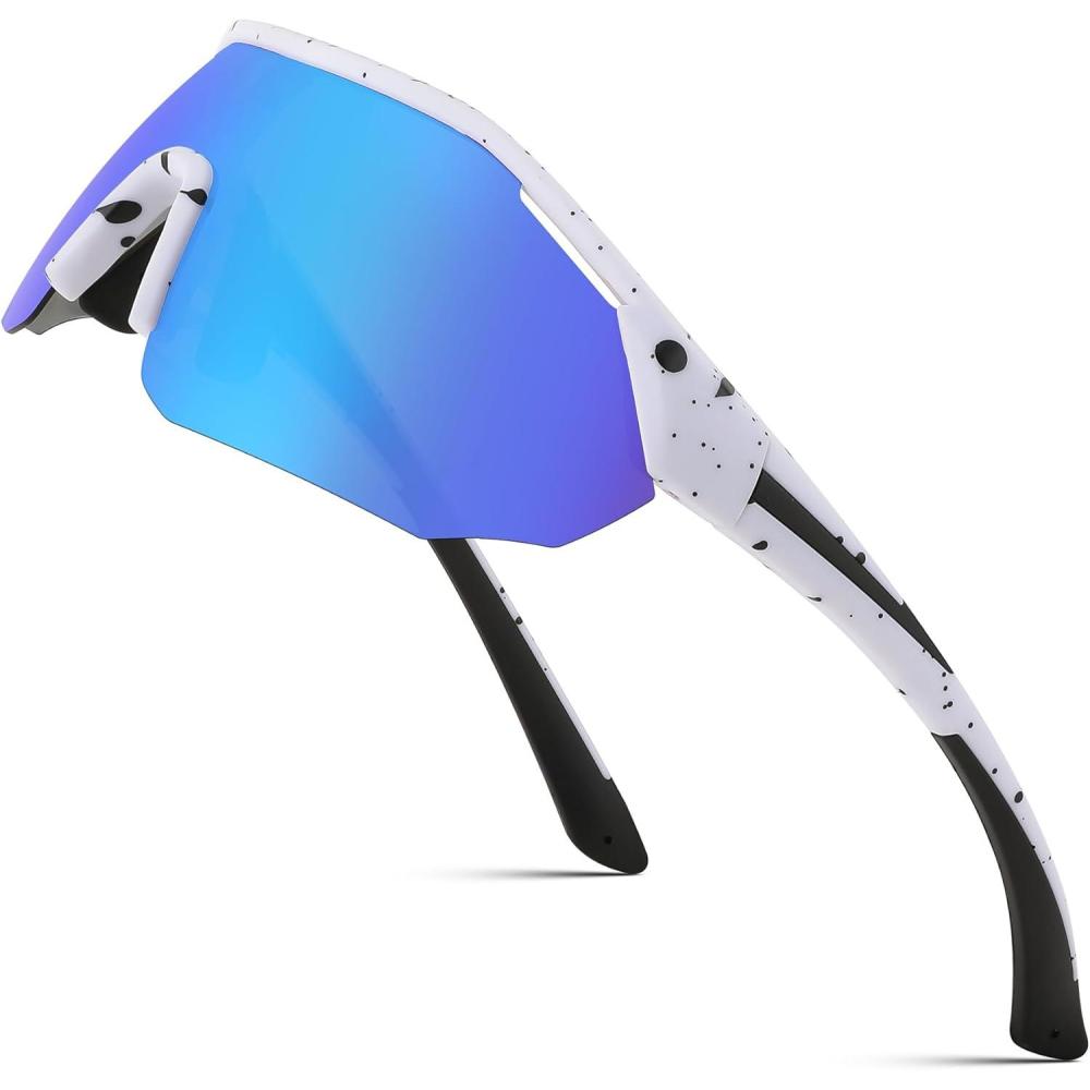 image:imageFEISEDY Polarized Sunglasses Baseball Lightweight Frame Men Women Sports Cycling Sun Glasses for MTB UV400 Protection B0056007 White Blue