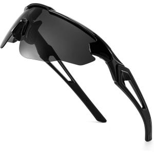 FEISEDY Youth Sport Polarized Sunglasses for 8-16 Cycling Running Driving Baseball Goggles Glasses B0011(005black/Grey)