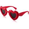 image:imageFEISEDY Inflated Heart Sunglasses for Women Men Trendy Thick Frame Y2K Inflatable Bubble Sun Glasses Funny Aesthetic Shades B9108 Red