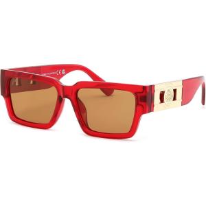 FEISEDY Retro Trendy Rectangle Polarized Sunglasses for Women Men,Classic Narrow Square Sun Glasses B0314(Red/Light Brown)