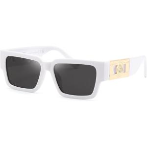 FEISEDY Retro Trendy Rectangle Polarized Sunglasses for Women Men,Classic Narrow Square Sun Glasses B0314(White/Black)