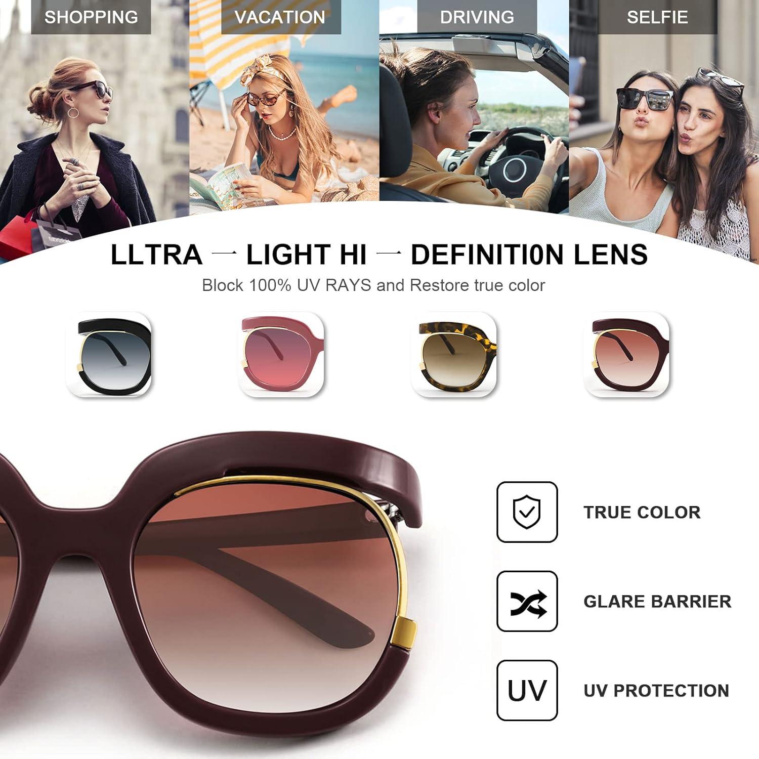 image:imageFEISEDY Retro Square Round Women Sunglasses Large Vintage Lady Shades B4091Wine Red