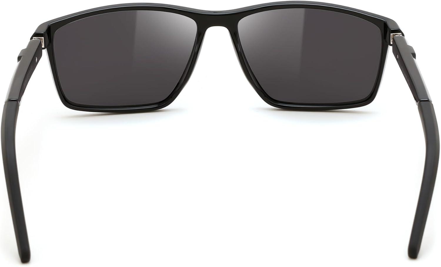 image:imageFEISEDY Square Sunglasses For Men Women Retro Trendy Rectangle Classic Sunglasses Fashion Vintage Frame Polarized UV400 B0288BlackBlack