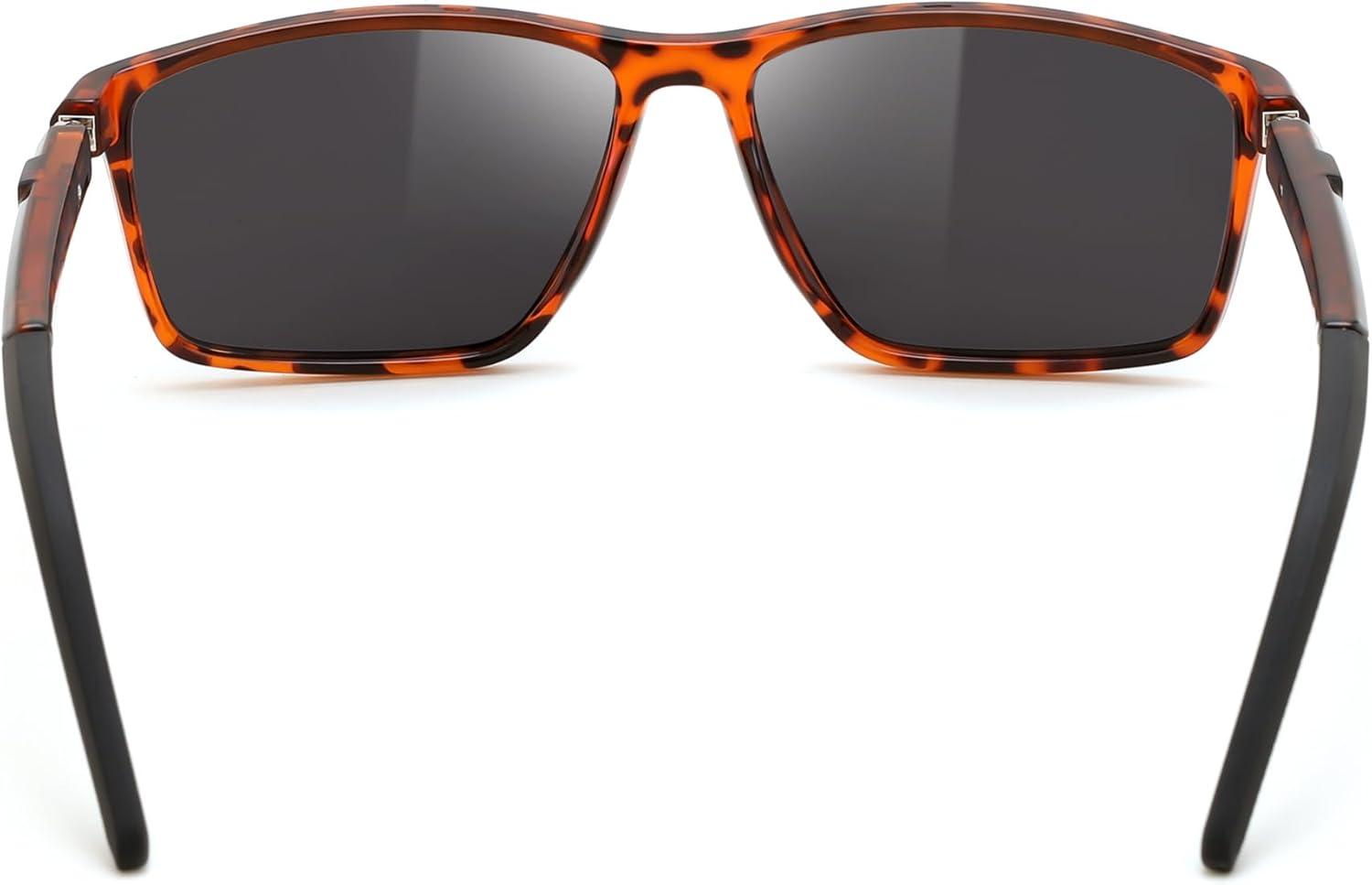 image:imageFEISEDY Square Sunglasses For Men Women Retro Trendy Rectangle Classic Sunglasses Fashion Vintage Frame Polarized UV400 B0288TortoiseGrey